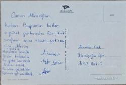 1980'ler Çizim Kartpostal, Arkası Yazılı