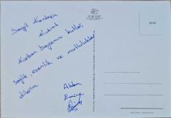 1980'ler Çizim Kartpostal, Arkası Yazılı