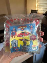 1997 Burger King Balancing Superman Figür Oyuncak Sıfır Paketinde Nadir Koleksiyonluk