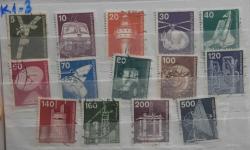ALMANYA 1975 TAM SERİ DAMGALI TEKNOLOJI ARAÇLAR PUL LOTU KARTELADA NO: K1-3