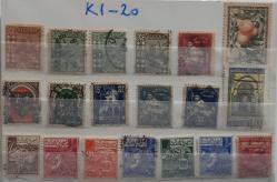 CEZAYİR DAMGALI  PUL LOTU KARTELADA NO: K1-20 Kuzey Afrika Eski Pullar
