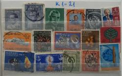 CEZAYİR DAMGALI  PUL LOTU KARTELADA NO: K1-21 Güney Asya Sri LankaEski Pullar