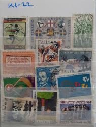 İTALYA  DAMGALI  PUL LOTU KARTELADA NO: K1-22