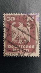 1924 YILI ALMANYA YENİ ULUSAL KARTAL  DAMGALI  ŞARNİYERSİZ