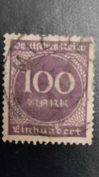 1923 YILI ALMANYA İMPARATORLUĞU  DAMGALI  ŞARNİYERSİZ