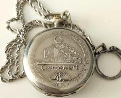 İSVİÇRE CORTEBERT MARKA ORİJİNAL ANTİK KURMALI MUHTEŞEM BAKIMLI BEYAZ MAKİNA KÖSTEKLİ CEP SAATİ CCC1RRR1 PEK ÇIKMAZ