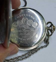 İSVİÇRE CORTEBERT MARKA ORİJİNAL ANTİK KURMALI MUHTEŞEM BAKIMLI BEYAZ MAKİNA KÖSTEKLİ CEP SAATİ CCC1RRR1 PEK ÇIKMAZ