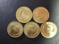 2023 YILINA AİT 25 KURUŞ 5 Lİ SET  ÇİL ( SARI RENKLİ )   TCM 2109