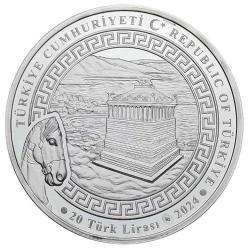Dünyanın Yedi Harikası Serisi No.1 ''Halikarnas Mozolesi'' 2024 (Gümüş) Darphane Hatıra Parası