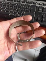 Üzerinde Osmanlıca Yadigar yazılı  Osmanlı dönemi savatlı gümüş Bilezik