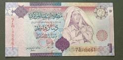 Libya 2009 1 Dinar Çil Muammer Kaddafi Portresi