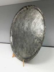 Antika Nadir Kalem İşçilikli Osmanlı Bronz Tepsi