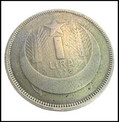 1938 1 Ata Lira (Gümüş) Çok Nadir