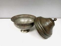 Antika Osmanlı Büyük Bakır Kapaklı Sahan