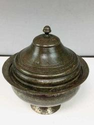 Antika Osmanlı Büyük Bakır Kapaklı Sahan