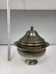 Antika Osmanlı Büyük Bakır Kapaklı Sahan