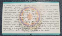 Azerbaycan dışişleri bakanlığının kuruluşunun 100 yılı bronz hatıra parası
