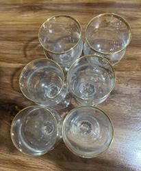 Bohemia Kristal kadehler.El yapımı, çiçekli altın yaldızlı..