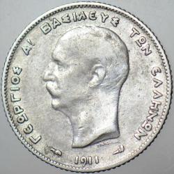 YUNANİSTAN 1 DRAHMİ 1911 GÜMÜŞ. 4,95 gr.