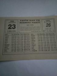 23 Ağustos 1995-Orijinal Takvim Yaprağı-Doğum Günü-Söz,Nişan,Nikâh,Düğün ve Önemli Günler Hediyesi-Fatih Hak ve Hizmet Vakfı-Ayet/Hadis(Tirmizi,Da'avat.112)-İffet-Yunus Emre-Atari Sara Krizine Yol Açıyor!