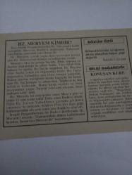26 Ağustos 1995-Orijinal Takvim Yaprağı-Doğum Günü-Söz,Nişan,Nikâh,Düğün ve Önemli Günler Hediyesi-Fatih Hak ve Hizmet Vakfı-Ayet/Hadis(Buhari:6/902)-Hz.Meryem Kimdir?-İmam-ı Azam-Konuşan Küre