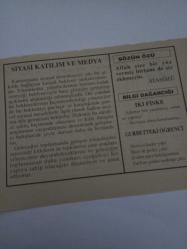 27 Ağustos 1995-Orijinal Takvim Yaprağı-Doğum Günü-Söz,Nişan,Nikâh,Düğün ve Önemli Günler Hediyesi-Fatih Hak ve Hizmet Vakfı-Ayet/Hadis(Buhari,Merda:19)-Siyasi Katılım ve Medya-Atasözü-İki Fiske