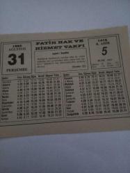 31 Ağustos 1995-Orijinal Takvim Yaprağı-Doğum Günü-Söz,Nişan,Nikâh,Düğün ve Önemli Günler Hediyesi-Fatih Hak ve Hizmet Vakfı-Ayet/Hadis(Secde:22)-Dr. Yusuf Zeynel Abidin-Attar-Sinirsel Bilmeceler