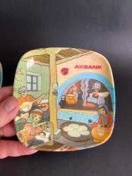 AKBANK TABAK MELAMİN İKİ ADET ANADOLU KÜLTÜR SERİSİ TABAK