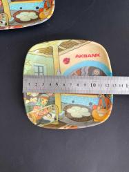 AKBANK TABAK MELAMİN İKİ ADET ANADOLU KÜLTÜR SERİSİ TABAK