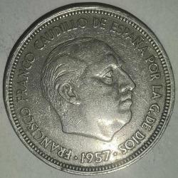 İSPANYA  1957 - 59    50  PESETA