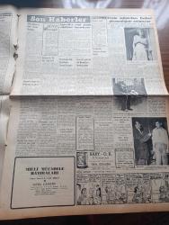 Vatan Gazetesi - Turkish Newspaper - 26 Haziran 1953 - ateşle oynanamaz yazan Ahmet Emin Yalman Başmakale - CHP'nin idaresine dair yeni teklifler - İsmet İnönü Faik Ahmet Barutçu ve İsmail Rüştü Aksal bir komite kurulmasını teklif ettiler - demirperde gerisinde açlık baş gösterdi - Kore'de kızıllar yeniden taarruza geçtiler - Londra canavarı John Christle idama mahkum edildi - Haşim Mardin takip ediliyor - İstanbul Üniversitesi rektörü Profesör Fahir Yeniçay fotoğraf - Lefter Küçükandonyadis Atina'ya karşı oynayacak - Kadınlar tekkesi yazan Refik Halit Karay Yazı Dizisi - Amerika Pakistan'a buğday bağışladı - İstanbul kapılarında fethin büyük tarihi romanı yazan Feridun Fazıl Tülbentçi Yazı Dizisi - sanat aleminde yazan Fikri Çiçekoğlu - kraliçe elizabeth'e iskoçya'da nümayiş yapıldı - kraliçe Ayten Akyol'la bir saat yazan Yılmaz Çetiner - kayıklar balık ağları Deniz kokusu ve kraliçe Ayten Akyol fotoğraf - Yaşar Doğu Amerika'ya gitmiyor - Seyfi Talay Beşiktaş'tan ayrıldı - Wimbledon
