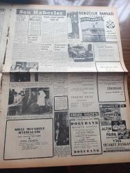 Vatan Gazetesi - Turkish Newspaper - 28 Haziran 1953 - azami neticeler yazan Ahmet Emin Yalman Başmakale - Başbakan Adnan Menderes İzmir'de kendisini karşılayan Manisa Demokrat Parti delegeleri ile fotoğraf - Almanya'nın birleşmesi istendi - Millet Partisi kongresinde yeni ve geri zihniye çarpıştı fotoğraf - ekonomist dergisi Üçlü Balkan paktını övüyor - İsveç Naboland süvarisi kaptanı Oscar Lorentzon için yardımcı gönderiyor - Kore'de şehit düşen 49 erimizin adları - Kore'de komünistler 72 bin kişi ile taarruza geçtiler - CHP'de İsmet İnönü Genel başkanlığa genel sekreterliği Kasım Gülek seçildi fotoğraf - kadınlar tekkesi yazan Refik Halit Karay Yazı Dizisi - Rosenbergler'in idamı yazan Doktor Sahir Erman - Mau Mau'lara karşı harekete geçildi - İstanbul kapılarında fethin büyük tarihi romanı yazan Feridun Fazıl Tülbentçi Yazı Dizisi - İstanbul sinema tiyatro programı - Kıbrıs meselesinde sovyetlerin tavrı - İstanbul Ankara İzmir Teknik Üniversite radyo programı - Cennet Somyeleri