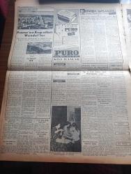 Vatan Gazetesi - Turkish Newspaper - 28 Haziran 1953 - azami neticeler yazan Ahmet Emin Yalman Başmakale - Başbakan Adnan Menderes İzmir'de kendisini karşılayan Manisa Demokrat Parti delegeleri ile fotoğraf - Almanya'nın birleşmesi istendi - Millet Partisi kongresinde yeni ve geri zihniye çarpıştı fotoğraf - ekonomist dergisi Üçlü Balkan paktını övüyor - İsveç Naboland süvarisi kaptanı Oscar Lorentzon için yardımcı gönderiyor - Kore'de şehit düşen 49 erimizin adları - Kore'de komünistler 72 bin kişi ile taarruza geçtiler - CHP'de İsmet İnönü Genel başkanlığa genel sekreterliği Kasım Gülek seçildi fotoğraf - kadınlar tekkesi yazan Refik Halit Karay Yazı Dizisi - Rosenbergler'in idamı yazan Doktor Sahir Erman - Mau Mau'lara karşı harekete geçildi - İstanbul kapılarında fethin büyük tarihi romanı yazan Feridun Fazıl Tülbentçi Yazı Dizisi - İstanbul sinema tiyatro programı - Kıbrıs meselesinde sovyetlerin tavrı - İstanbul Ankara İzmir Teknik Üniversite radyo programı - Cennet Somyeleri