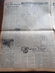 Vatan Gazetesi - Turkish Newspaper - 29 Haziran 1953 - Kasım Gülek meselesi yazan Ahmet Emin Yalman Başmakale - Millet Partisi kongresinde inkılap taraftarları harekete geçti - Millet Partisi genel başkanlığına 388 oyla Mustafa Kentli seçildi - Başbakan Adnan Menderes Dün Manisa'da mühim bir konuşma yaptı fotoğraf - Tarsus vapuru Akdeniz gezisinden döndü fotoğraf - Amerika ile Güney Kore arasında anlaşma oluyor - Atina'da dünkü atletizm karşılaşmaları - İstanbul Atina'yı 2 0 yendi başlama vuruşunu Belgin Doruk yaptı fotoğraf - Kadınlar tekkesi yazan Refik Halit Karay Yazı Dizisi - cağaloğlu'nda bir inşaatta tarihi madalya bulundu - Cumhurbaşkanı Celal Bayar'ın yaptığı gezinti - İstanbul kapılarında fethin büyük tarihi romanı yazan Feridun Fazıl Tülbentçi Yazı Dizisi - İstanbul sinema tiyatro programı - Amerika'dan vatana yazan Sara Ertuğrul Yazı Dizisi - Good Year Lastik - İstanbul Ankara İzmir Radyosu Programı - hacı namzetlerine kaptan Yakup vapuru - Lefter Küçükandonyadis