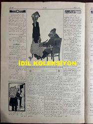 Osmanlıca Akbaba Mizah Dergisi-Gazetesi, Orijinal Dönem Basım, (Ottoman Magazine-Newspaper) - 27 Kasım 1924 - Sayı: 207 - Rumi: 27 Teşrin-i Sani 1340 - Karikatürist Ramiz Gökçe'nin Ali Fethi Okyar Temalı Çalışması: Başvekil ve Müdafaa-i Milliye Vekili Fethi Bey Mecliste Hükümet Beyannamesini Okurken! - Laklakiyat: Haftanın Panoraması - Refik Halit (Karay)'in Bir Nüktesi Daha: Edebiyat-ı Cedide Erkanından Ali Ekrem (Bolayır) Bey Hakkında Refik Halit Merhumun Zarif Bir Sözünü Hikaye Ettiler - Küçük Hikaye: Prensin Gözdesi - Üstad-ı Azam'ın Bir Nüktesi: Florinalı Nazım Bey, Üstad-ı Azam Abdülhak Hamit (Tarhan)'e Bundan Birkaç Ay Evvel, Yeni Bir Eserini Götürüp Bir Takriz Yazmasını Rica Eder - Ratip Tahir Burak'ın Karikatürleri - Zamane Hizmetçileri - Tahir Nadi Efendi'nin Kurnazlığı - Fransızca Sourire'den Bir Karikatür 