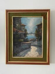 MURAT ERSİN TABLO TUVALE YAĞLI BOYA SÜLEYMANİYE BOĞAZİÇİ