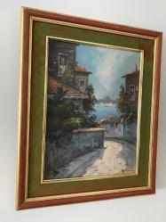 MURAT ERSİN TABLO TUVALE YAĞLI BOYA SÜLEYMANİYE BOĞAZİÇİ