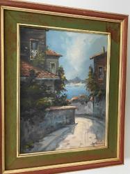 MURAT ERSİN TABLO TUVALE YAĞLI BOYA SÜLEYMANİYE BOĞAZİÇİ