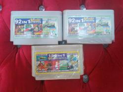 Retro Video Oyun Kasetleri – 2 adet 92in1, 1 adet 156in1 – Koleksiyonluk