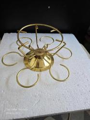 Vintage Avrupa Pirinç kaplama, ISITICI HAZNELİ DEMLİK VE DÖNER FİNCAN STANDI