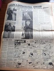 Vatan Pazar Gazetesi - Turkish Newspaper - 22 Kasım 1953 - insan uzuvlarının da yedekleri yapılıyor - Lana Turner fotoğraf - sinema dünyasından haberler - yeni bir İngiliz filmi Zalim Deniz fotoğraf - renkli karikatür - kaptan Edi Büdü karikatür - Ev Kadın Moda - karıncaların dünyası - işinizden memnun musunuz test - ev kadınına öğütler - Antonio'nun ölümü yazan F. Garcia Lorca - doğu ve batı açısından resim sanatı Eric Newton - hayat ve ölüm şairi Granadalı Garcia Lorca yazan Ali Nurganalı - rodrigo İstanbul'da yazan Fikri Çiçekoğlu - Yağmur kaçağı yazan Atilla İlhan - Neslimizin Öncü şairi Orhan Veli Kanık - Kitaplar Dergiler yazan Oktay Akbal - hikaye Mehmedin babasıyla anası yazan Orhan Kemal - kavak yelleri şiiri yazan Subutay Karahasanoğlu - Haftalık Hoş Memo papağan Sami karikatür - Tarzan Yazan Edgar Rice Burroughs - Dolmabahçe stadı'nda Beşiktaş Vefa maçı - Galatasaray İstanbulspor'la 1 1 berabere kaldı  fotoğraflar - Macaristan İngiltere futbol karşılaşması - Gündüz Kılıç