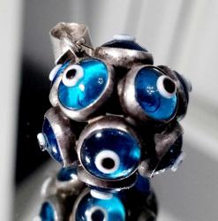 GÜMÜŞ ESKİ NAZARLIK KOLYE UCU