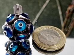 GÜMÜŞ ESKİ NAZARLIK KOLYE UCU