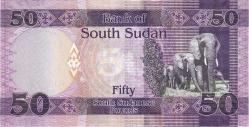 GÜNEY SUDAN 50 POUND 2019 AFRİKA FİLİ  ÇİL KONDİSYON.