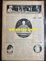Osmanlıca Akbaba Mizah Dergisi-Gazetesi, Orijinal Dönem Basım, (Ottoman Magazine-Newspaper) - 8 Mayıs 1924 - Sayı: 149 - Rumi: 8 Mayıs 1340 - Hicri: 5 Şevval 1342 - Karikatürist Cemal Nadir Güler'in Dahiliye Vekili Ahmet Ferit Tek Temalı Çalışması: Ma'hud Telgrafın Neşrinden Sonra 