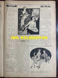 Osmanlıca Akbaba Mizah Dergisi-Gazetesi, Orijinal Dönem Basım, (Ottoman Magazine-Newspaper) - 8 Mayıs 1924 - Sayı: 149 - Rumi: 8 Mayıs 1340 - Hicri: 5 Şevval 1342 - Karikatürist Cemal Nadir Güler'in Dahiliye Vekili Ahmet Ferit Tek Temalı Çalışması: Ma'hud Telgrafın Neşrinden Sonra 
