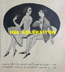Osmanlıca Akbaba Mizah Dergisi-Gazetesi, Orijinal Dönem Basım, (Ottoman Magazine-Newspaper) - 8 Mayıs 1924 - Sayı: 149 - Rumi: 8 Mayıs 1340 - Hicri: 5 Şevval 1342 - Karikatürist Cemal Nadir Güler'in Dahiliye Vekili Ahmet Ferit Tek Temalı Çalışması: Ma'hud Telgrafın Neşrinden Sonra 