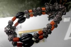 OSMANLI MERCAN TAŞLI GÜMÜŞ KOLYE