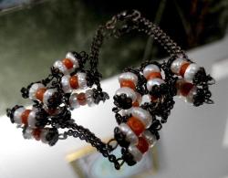 OSMANLI İNCİ VE MERCAN TAŞLI GÜMÜŞ KOLYE