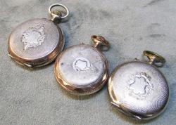 AnTiKa GÜMÜŞ ZeNNe KURMALI CEP SAATLERİ......3 Adet ARıZaLı